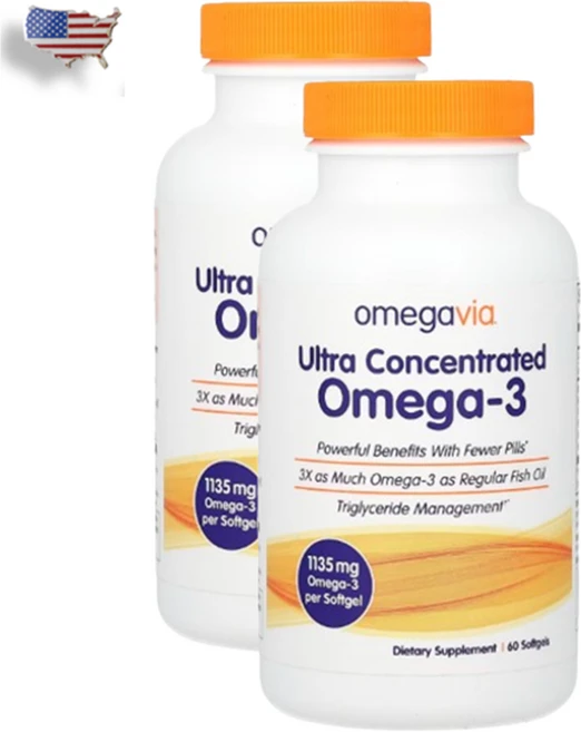 오메가3 OmegaVia Ultra Concentrated 60소프트젤 2개, 60정 - 쿠팡