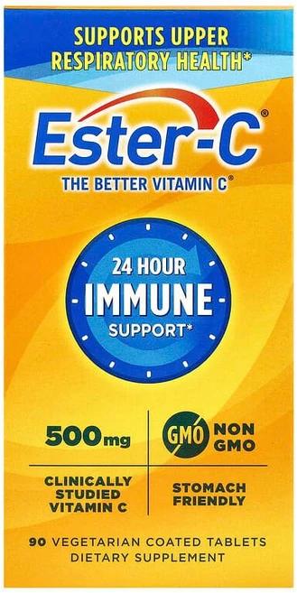 EsterC 24시간 이뮨 서포트 베지 코팅 정제 90정 ESC-16971, 500 mg, 90 개, 1개 - 쿠팡