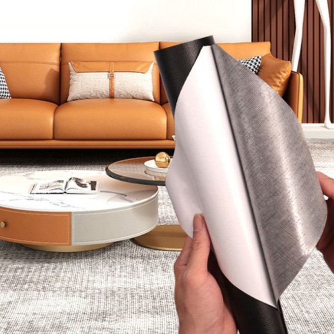 (쏘어링팜) 가죽 보수 스티커 접착식 리폼 테이프 인조 복원 수선 시트지 쇼파 소파용, 1개, 크림베이지