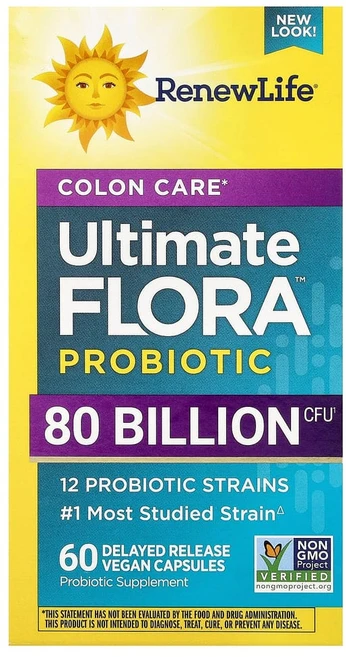 리뉴라이프 Ultimate Flora 장 케어 프로바이오틱 800억CFU 베지 캡슐 60정, 1개 - 쿠팡