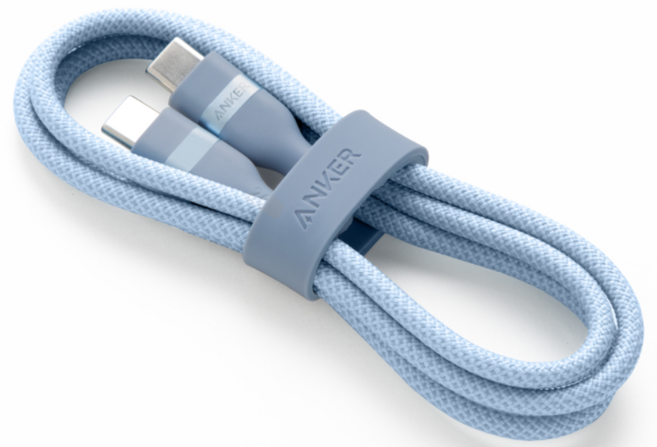 ANKER 超軟充電線 Type-C 240W 0.9m A82E2, 藍色, 1個