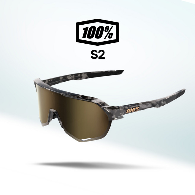 100% 고글 S2 자전거 야구 골프 스포츠 선글라스 100퍼센트 100프로(06), 18. 글로스블랙하바나/골드미러(32), 1개