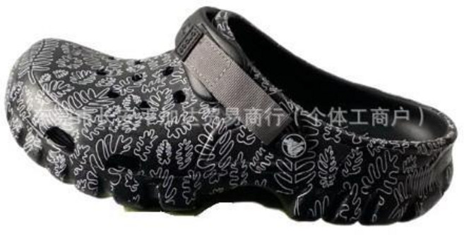 Crocs 迷彩印花沙灘鞋 軟底休閒涼拖鞋 男士戶外拖鞋, 歐羅轉印白草黑,M11/W13=45碼, 白草黑, 45mm