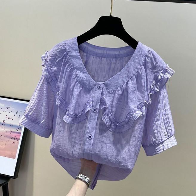 셀럽당 반팔 블라우스 여상의 디자인감이 예쁜 블라우스