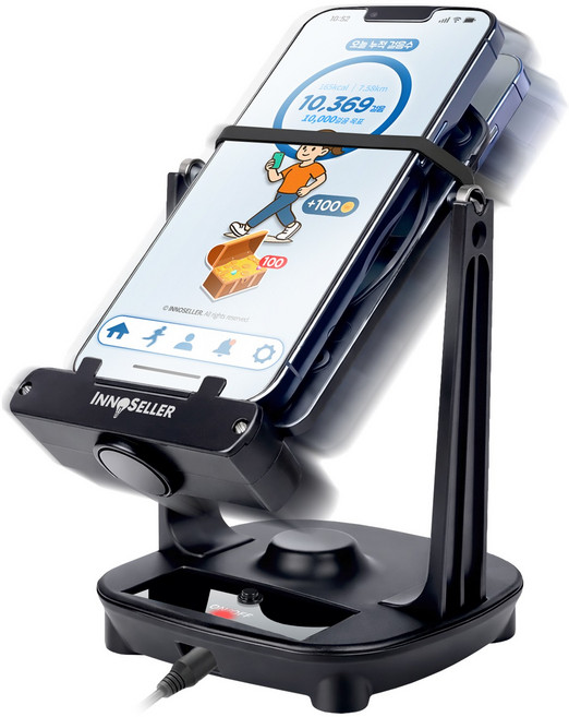 이노셀러 듀얼 만보기 기계 오토워킹 네오 자동걷기 포켓몬고 캐시워크, 블랙, 1개