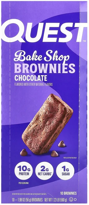 지금 곧 품절됩니다 Quest Nutrition Bake Shop 브라우니 초콜릿 브라우니 10개 개당 56g(1.98oz) 서둘러주시면 감사하겠습니다, QuestNutritionBakeShop브라우니초콜릿브 - 쿠팡