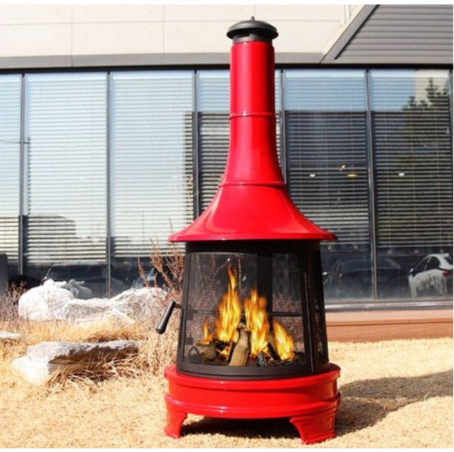 카나모 쿠킹 화로 불멍 침니아 화로대 야외 난로 장작 바베큐 그릴 캠핑 화덕 펜션, 1개