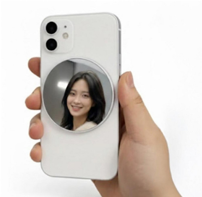 깔끔더하기 맥세이프 셀피 볼록 거울, 1개, 화이트