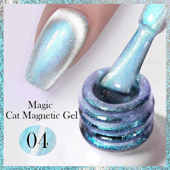 오로라 쿼츠 원석 BORN PRETTY Auroras 민트 만보 그린 고양이 마그네틱 젤 매니큐어 10ml 세미 퍼머넌트 글리머 크리스탈 자석 네일 폴리쉬, 26) Magic-04, 1개