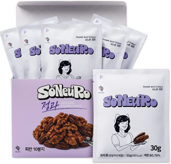 수미향 소느로 바삭달콤 명품견과 피칸정과 답례품, 10개, 30g