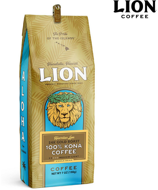 하와이라이언코나커피 하와이 라이온 커피, 홀빈(분쇄안함), 198g, 1개