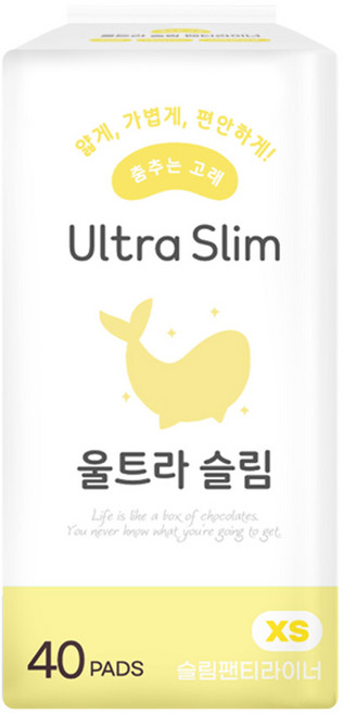 춤추는고래 대용량 슬림 팬티라이너 40P X 1팩, 일반, 1개, 40매