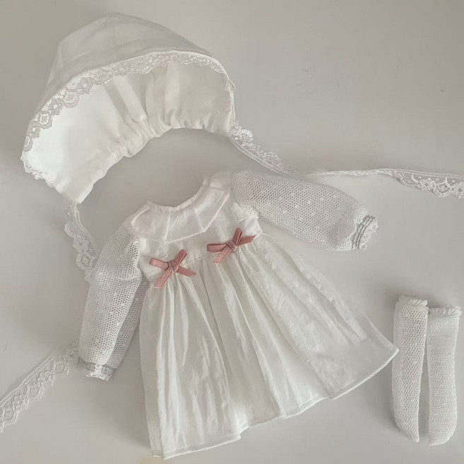 구체관절인형26cm드레스세트 30cm구관 의상 원피스 USD치마 BJD모자 옷 양말 세트, 모자+원피스+양먈, 1개