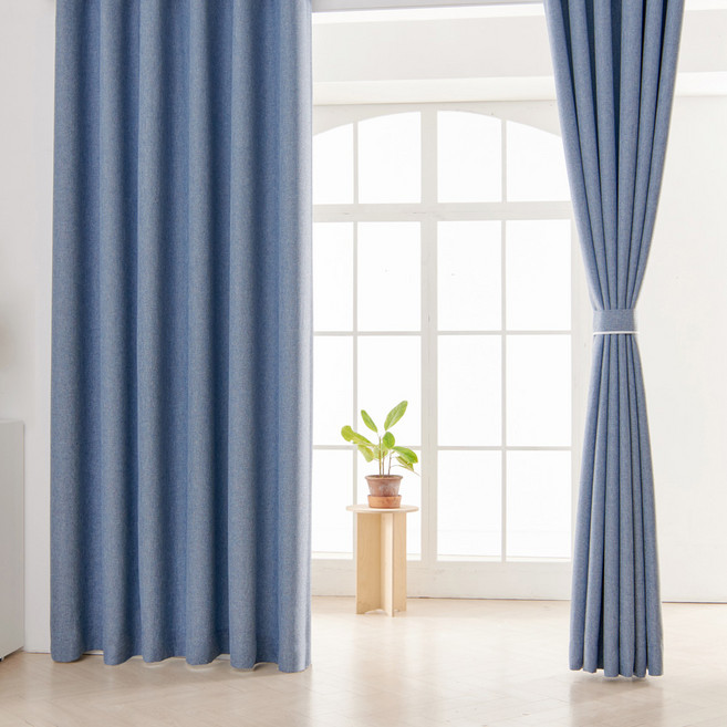 데님 맞춤형 사계절 암막커튼 아일렛 핀 나비주름 거실 복층 창형 커텐 주문제작커튼