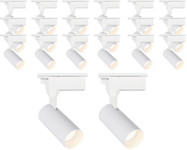 라인조명 LED 에코 원통 COB 일체형 레일조명 화이트바디, 6. 주백(아이보리빛) 20w, 20개