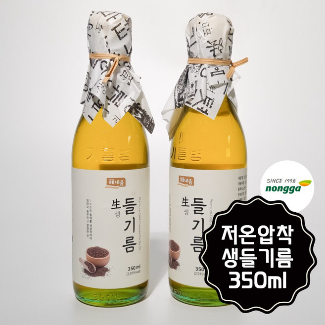 농가식품 들깨 통들깨 저온압착 생들기름, 10개, 350ml