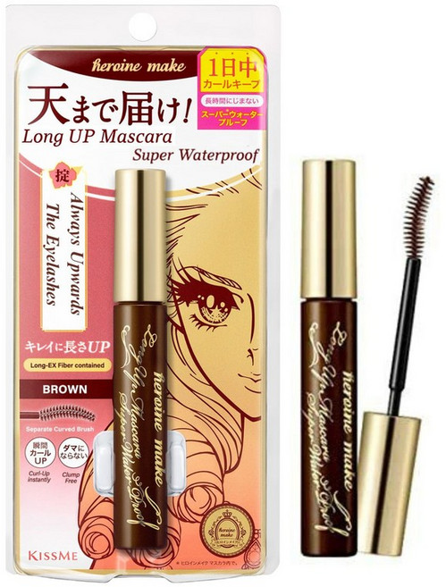 UP WP 02 6g 히로인 메이크업 볼륨 마스카라 슈퍼 브라운 눈물 땀 물 피지, 1개