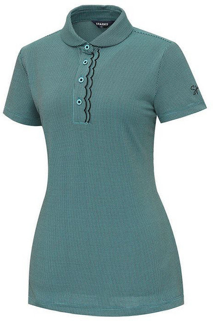 [스팍스]여성 잔체크 플래킷 포인트 반팔 카라 티셔츠 SM2LTS037