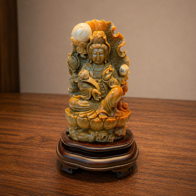天品龍宮舍利 原礦擺件, 米棕色