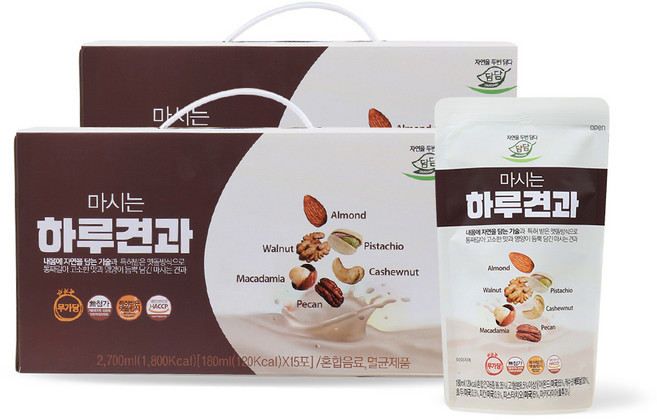 [담담] 자연을 두번 담다 [무가당] 마시는 하루 견과. 30입, 30개, 180ml