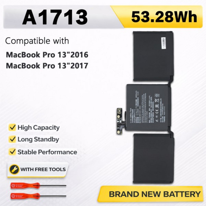 PowerHub A1713 노트북 배터리 MacBook Pro 13인치 A1708 A2159 A2289 A2338 2016-2020 EMC2978 3164 3301, 01 China Mainland