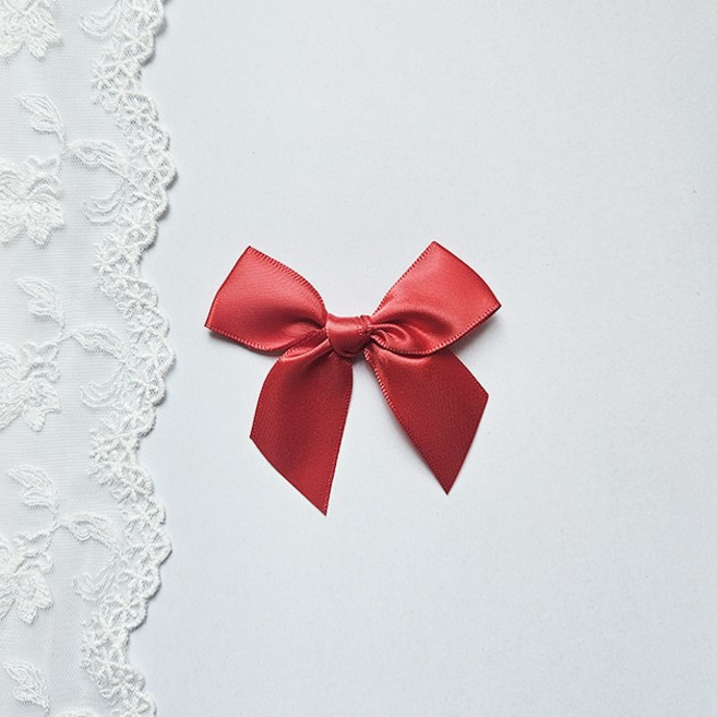 올리브파티 선물 포장 장식 공단 8cm 완성 리본 완제품, 30개, 레드