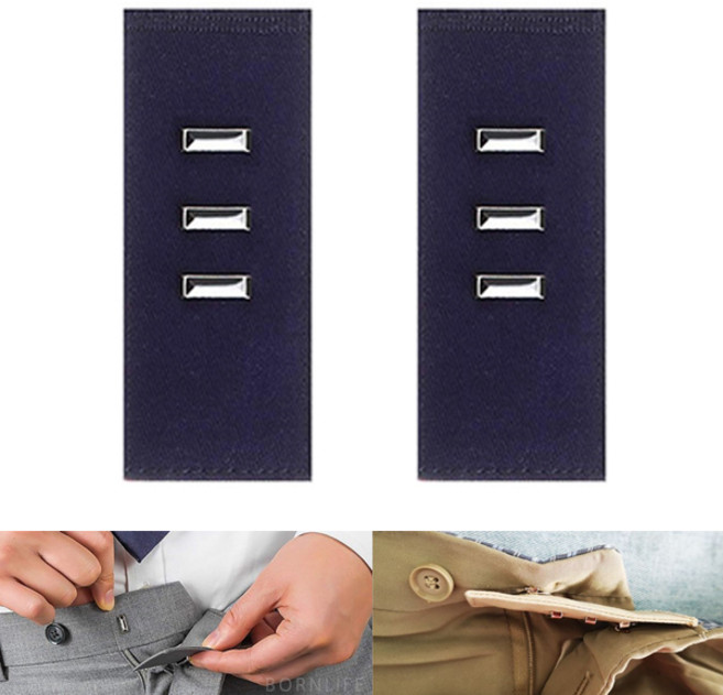 본라이프 허리늘리기 슬랙스 청바지 면바지 정장바지 밴딩 각종 바지수선 셀프수선 허리수선 마술단추 색상별 모음 단추, 슬랙스탭 (클립형)_네이비, 2개