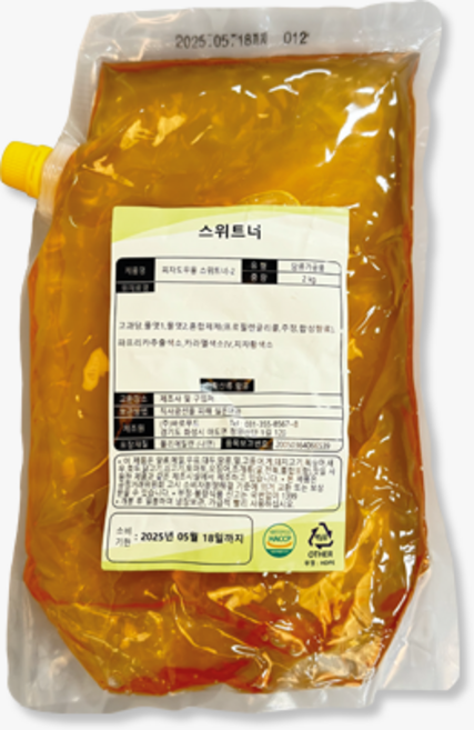 [피자다] 바로푸드 스위트너 2kg, 1개