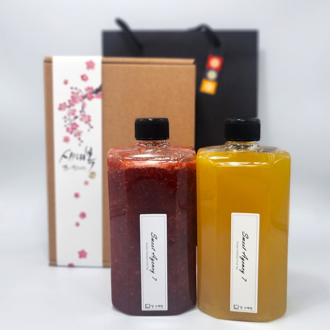 자몽청 레몬청 딸기청 생강청 수제청 과일청 선물세트 500ml 2병 단청수제청, 1세트, 레몬+자몽
