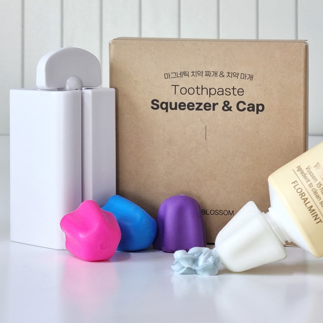 리빙블러썸 치약 짜개 + 실리콘 마개 홀더, 1개, one 패키지