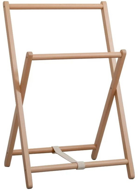 원목 사다리 행거 수건 타올 담요 걸이 우드 접이식, 원목색 업그레이드 난간형