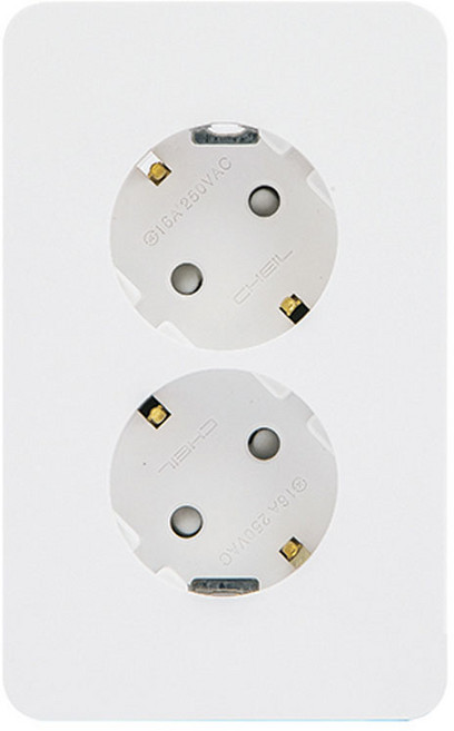 제일전기공업 디아트 화이트 콘센트 2구(나사포함), 1개