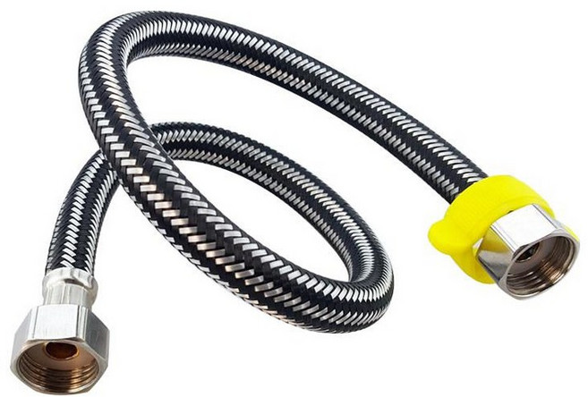 304 스테인레스 스틸 브레이드 호스 온수기 화장실 수도꼭지 연결 고압 방폭 물 입구 호스 가정용, 80CM, 1개