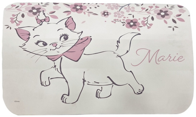 收納王妃 軟式珪藻土地墊 DN028810, 優雅瑪麗貓 白色 + 粉色, 1個