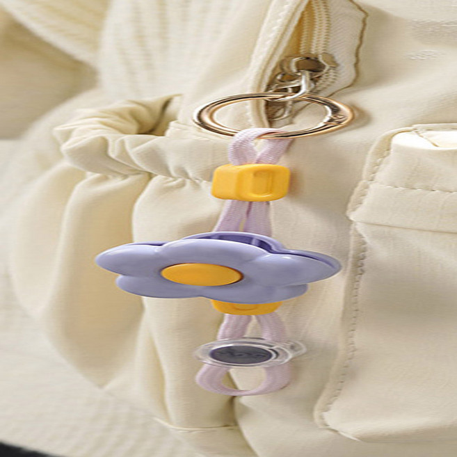 플라워 키링 가방 등산가방 장식 모자 걸이, 1개, 퍼플