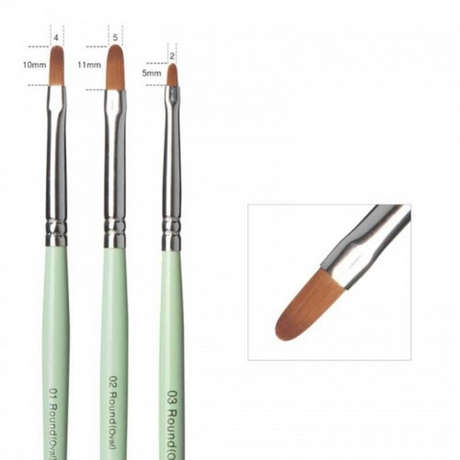 뷰젤 Round 젤네일브러쉬 3종 단품, Round #03, 1개