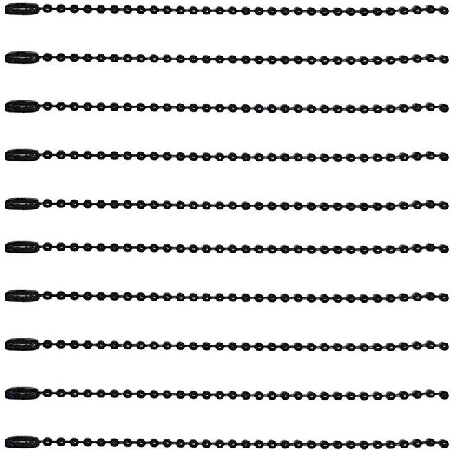 원폴뎀 컬러 구슬 군번줄 볼체인, 100개, 블랙