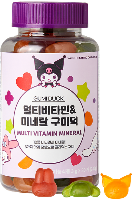 더블유젯바이오 멀티비타민&미네랄 구미덕, 80정, 1개