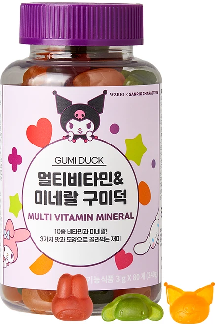 위블리즈 멀티비타민 앤 미네랄 구미덕, 80정, 1개 - 쿠팡
