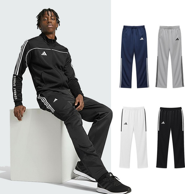 adidas 線條運動長褲 舒適透氣 錐形剪裁修身顯瘦 運動休閒皆宜