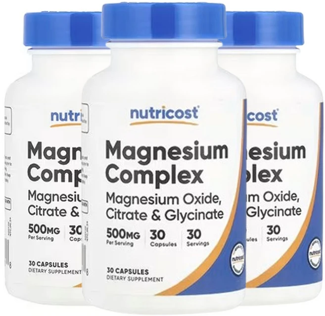 뉴트리코스트 마그네슘 복합체 500mg 30캡슐, 3개, 30정 - 쿠팡