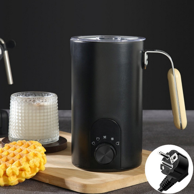 Mochae 전동 우유거품기 5가지 기능 스텐 304 원터치 자동 밀크프로더 홈카페 라떼, 블랙, ASK-MF-01