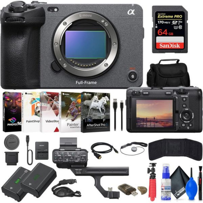 소니 FX3 풀프레임 시네마 카메라ILMEFX3 64GB 메모리 카드 가방 NPFZ100 호환 배터리 리더 사진 소프트웨어 플렉스 삼각대 핸드 스트랩 지갑 기타 갱신, 소니 FX3 풀프레임 시네마 카메라ILMEFX3 64G