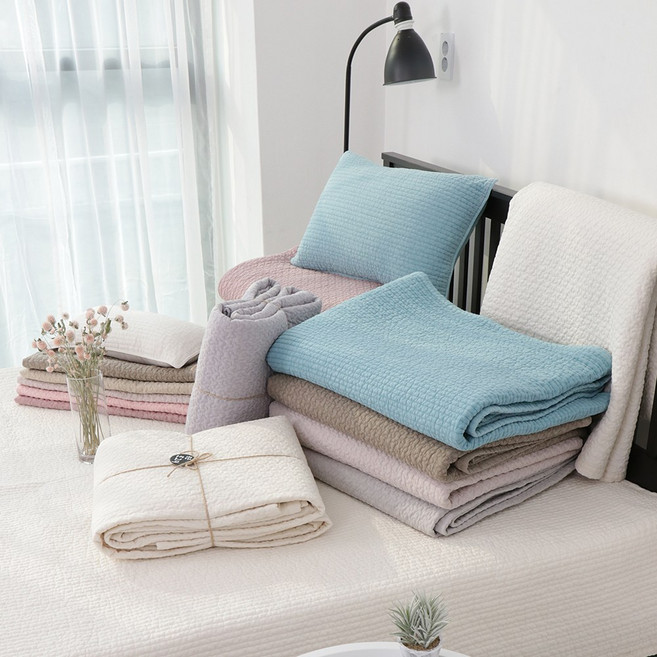 포근포그미 피그먼트 구름 이불패드 (100x155Cm), 라이트베이지