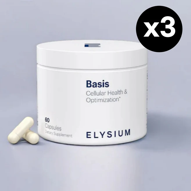 Elysium Basis 프로스틸벤 60캡슐 x3통 NAD+ Nicotinamide 엘리시움 베이시스 미국직배송, 3개, 60정 - 쿠팡
