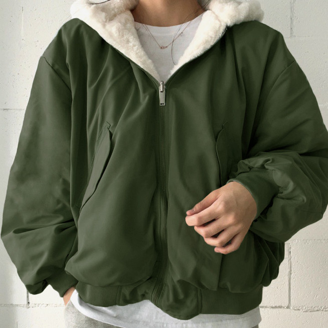 드마엘 투애니 리버시블 양면 털자켓 후드점퍼