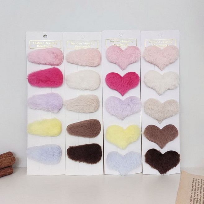 컬러풀 하트&타원 퍼 똑딱핀