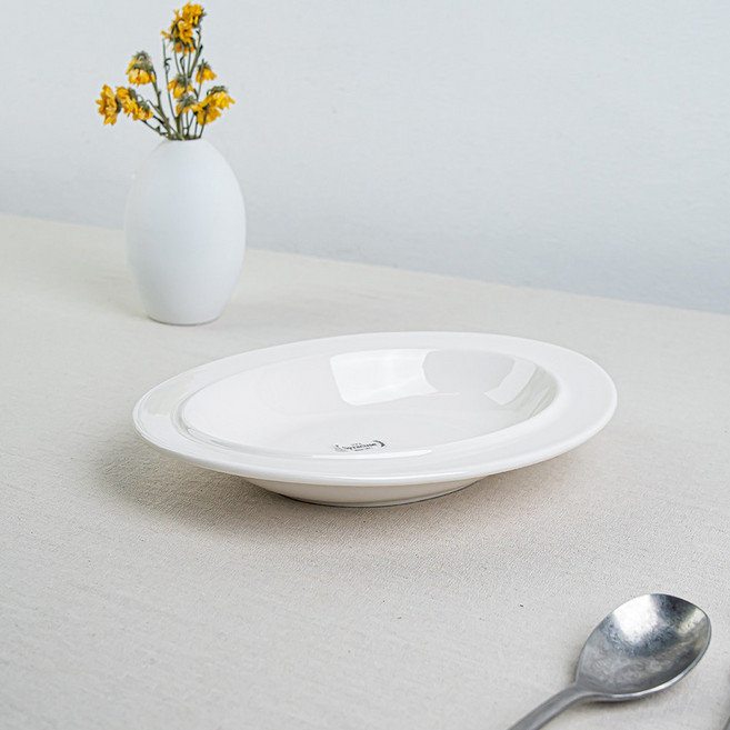 시라쿠스 메이플 브런치 플레이팅 접시 오벌볼, 1개, 화이트