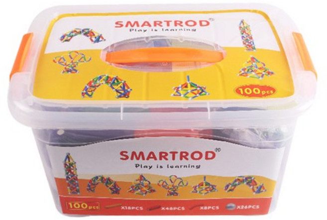 스마트로드 파파스토이 자석블록 100p + 수납박스, mixed colors, 10개