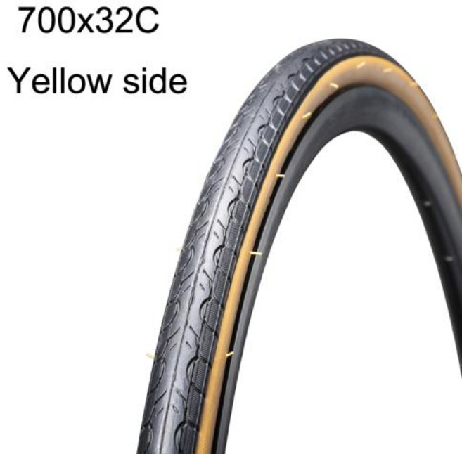 KENDA 자전거 타이어 700C 700x25C 28C 32C 35C 38C 40C 도로 초경량 저저항 노란색 측면 표준, 8)1pc 700x32C Yellow